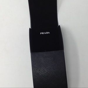 Prada black hard leather sunglass/eyeglass case